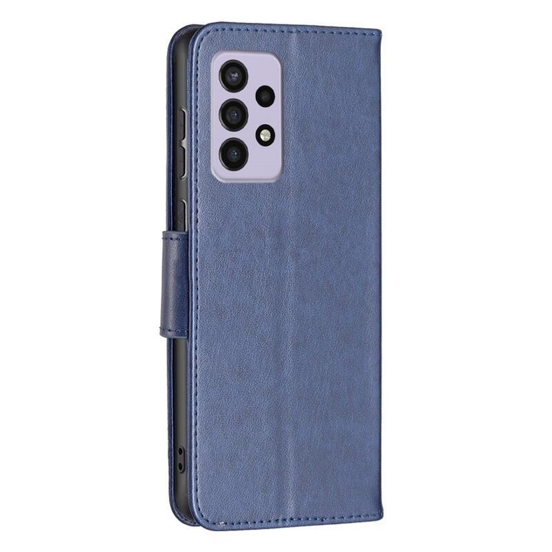 Butterfly PU kožené peněženkové pouzdro na mobil Samsung Galaxy A33 5G - tmavěmodré