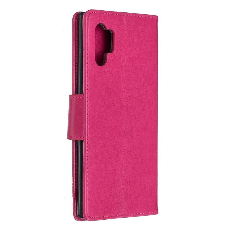 Butterfly PU kožené peněženkové pouzdro na mobil Samsung Galaxy Note 10 Plus - rose
