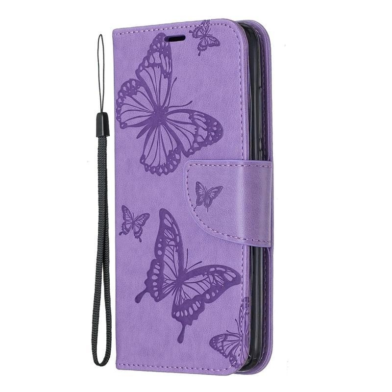 Butterfly PU kožené pouzdro na mobil Xiaomi Redmi 7A - fialové