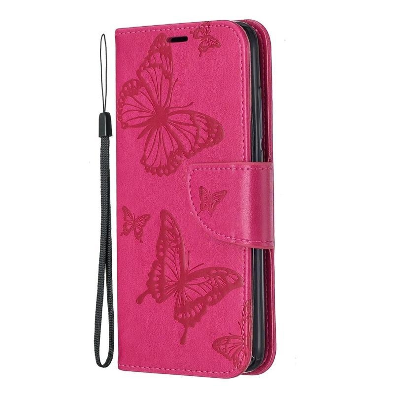 Butterfly PU kožené pouzdro na mobil Xiaomi Redmi 7A - rose
