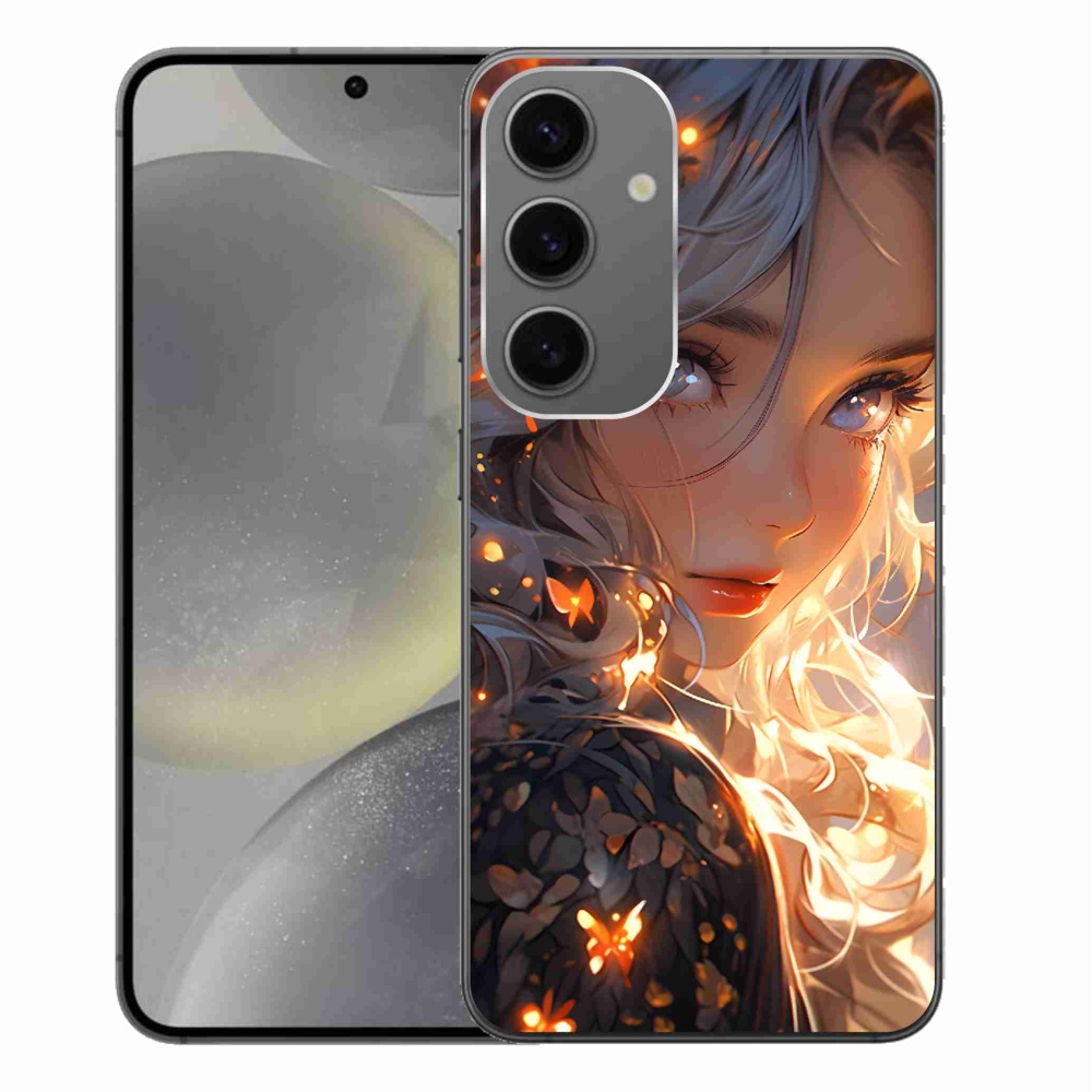 Gelový kryt mmCase na Samsung Galaxy S24+ - dívka a motýli