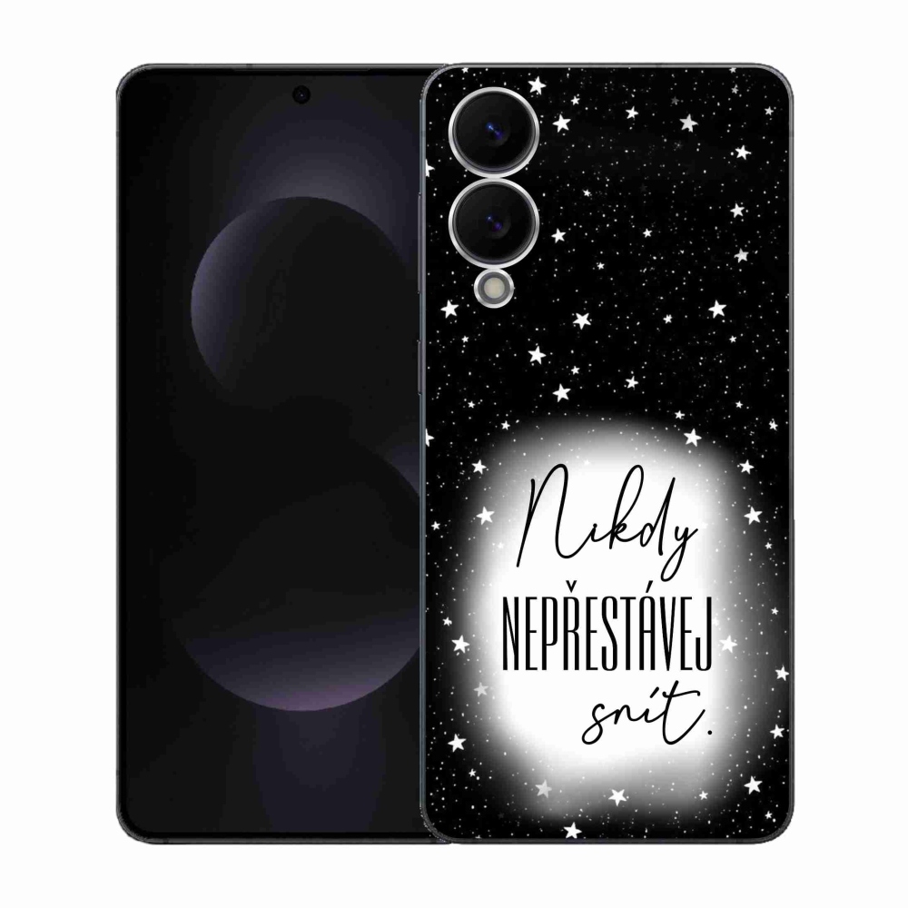 Gelový kryt mmCase na Samsung Galaxy S25 Edge - citát 1 bíločerné pozadí