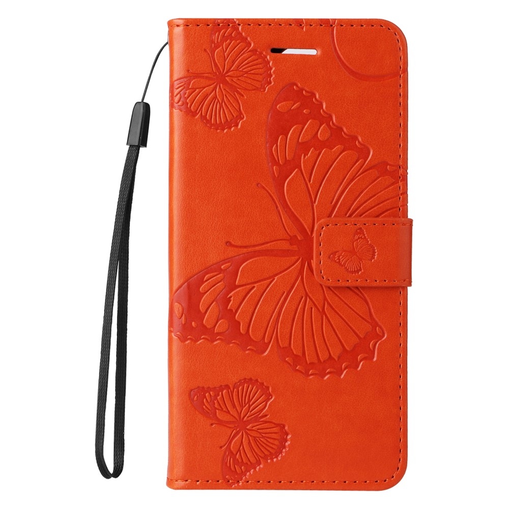 Big Butterfly knížkové pouzdro na Xiaomi Redmi Note 14 Pro 5G/Poco X7 5G/Note 14 Pro+ 5G - oranžové