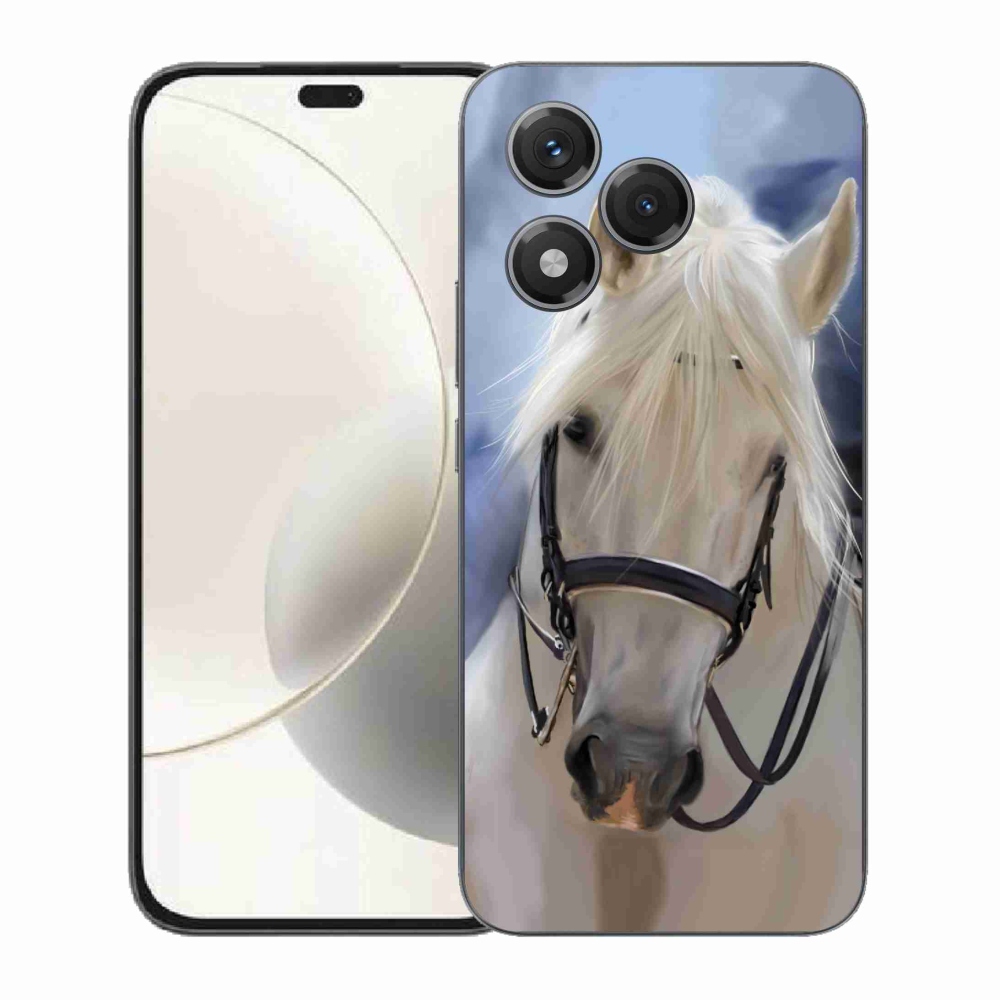 Gelový kryt mmCase na Honor 400 Lite - bílý kůň