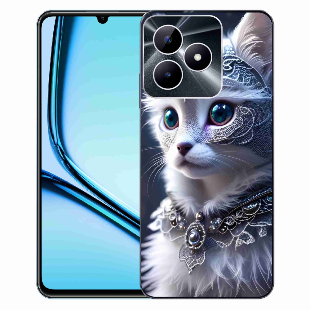 Gelový kryt mmCase na Realme Note 50 - bílá kočka