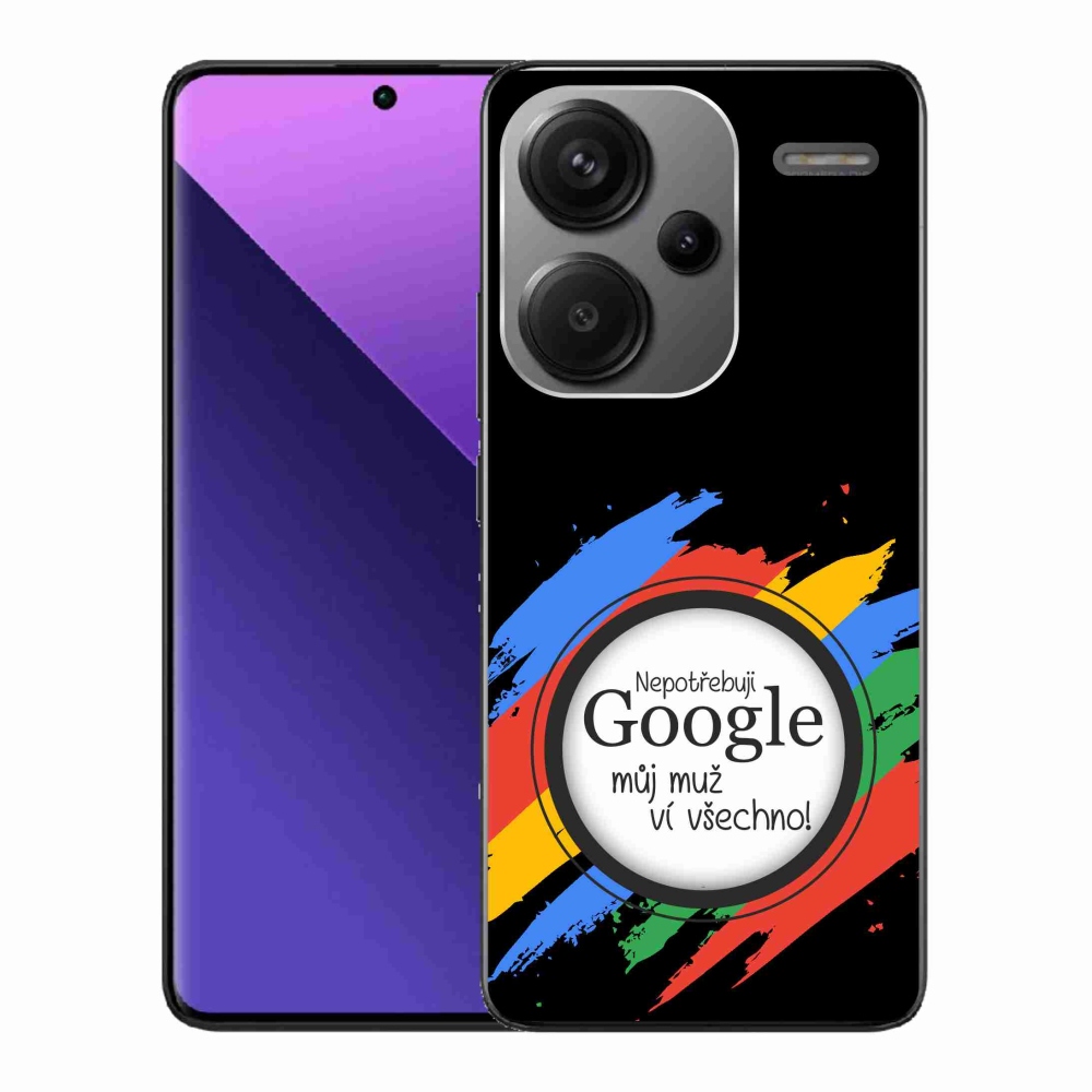 Gelový kryt mmCase na Xiaomi Redmi Note 13 Pro+ 5G - muž ví všechno černé pozadí