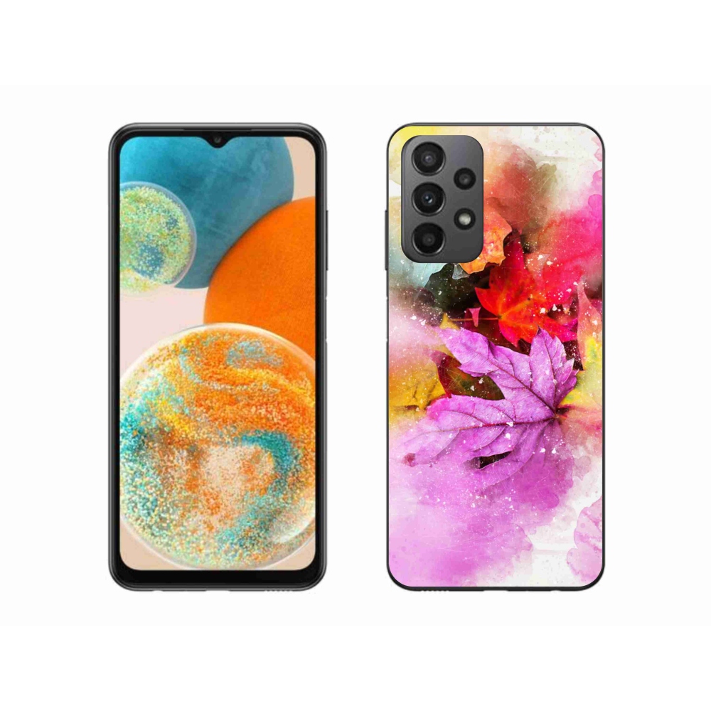 Gelový kryt mmCase na Samsung Galaxy A23 4G/5G - barevné listy