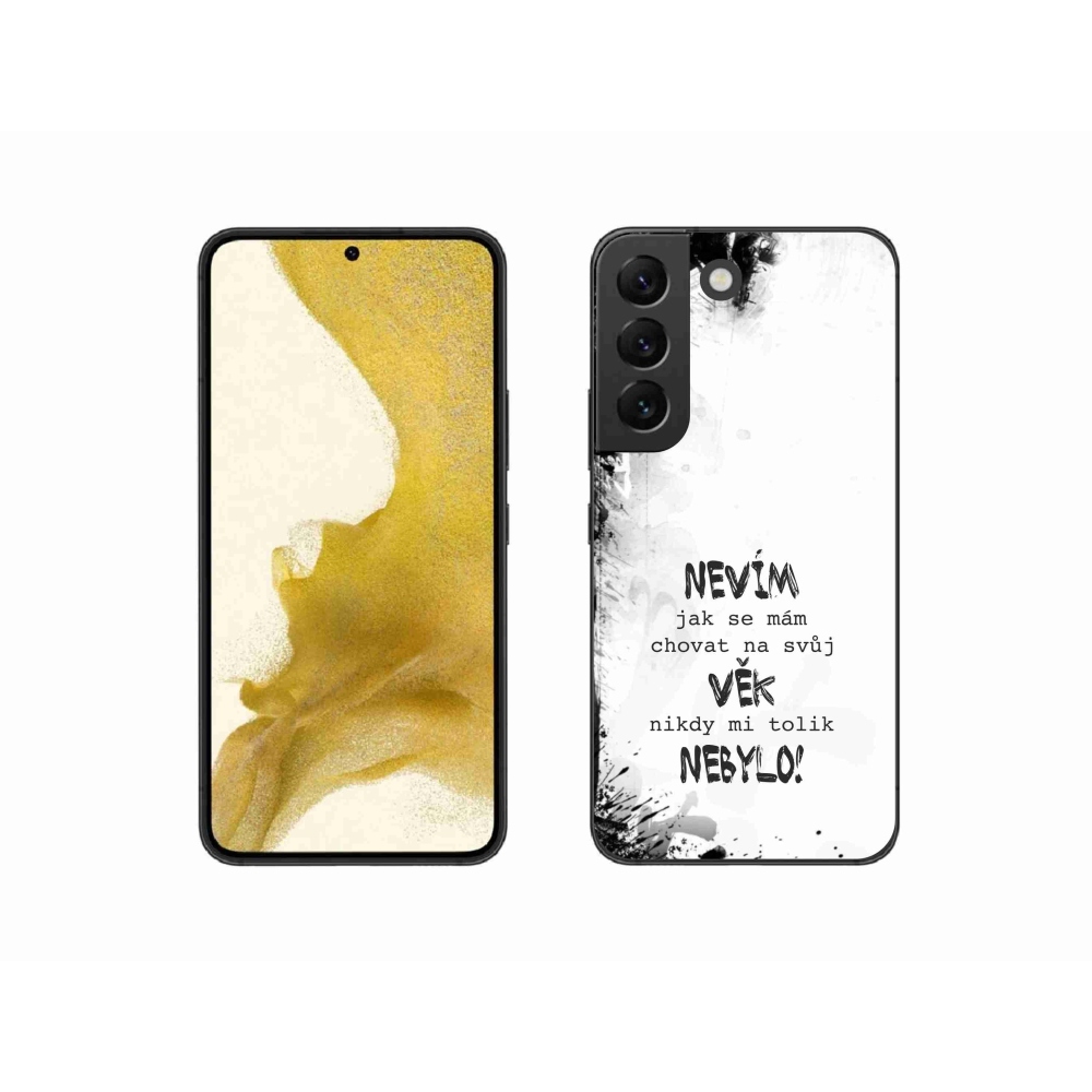Gelový kryt mmCase na Samsung Galaxy S22 5G - vtipný text 14 bílé pozadí
