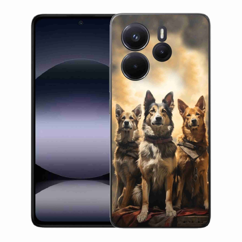 Gelový kryt mmCase na Xiaomi Redmi Note 14 - tři psi