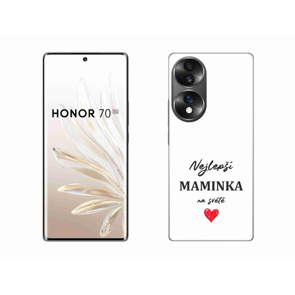 Gelový kryt mmCase na Honor 70 - nejlepší maminka 1 bílé pozadí