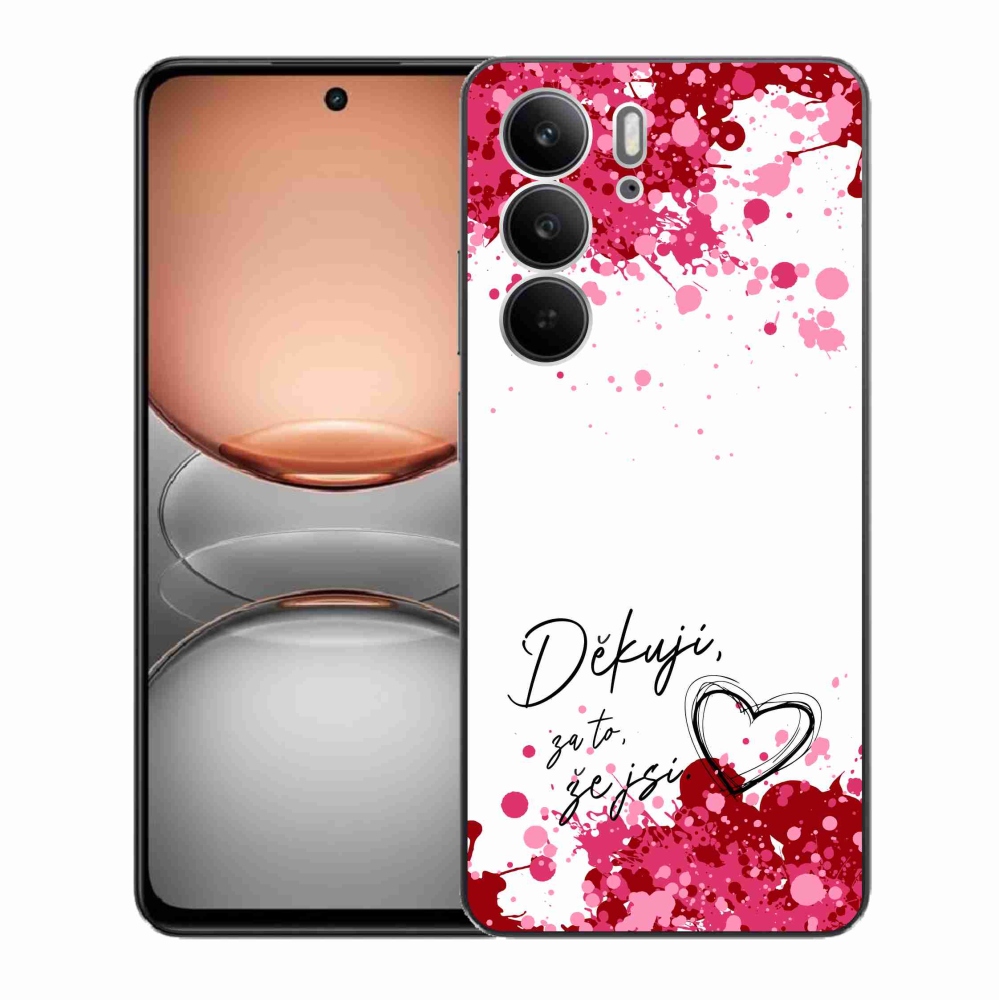 Gelový kryt mmCase na Realme C75 - zamilovaný text 2 bílé pozadí