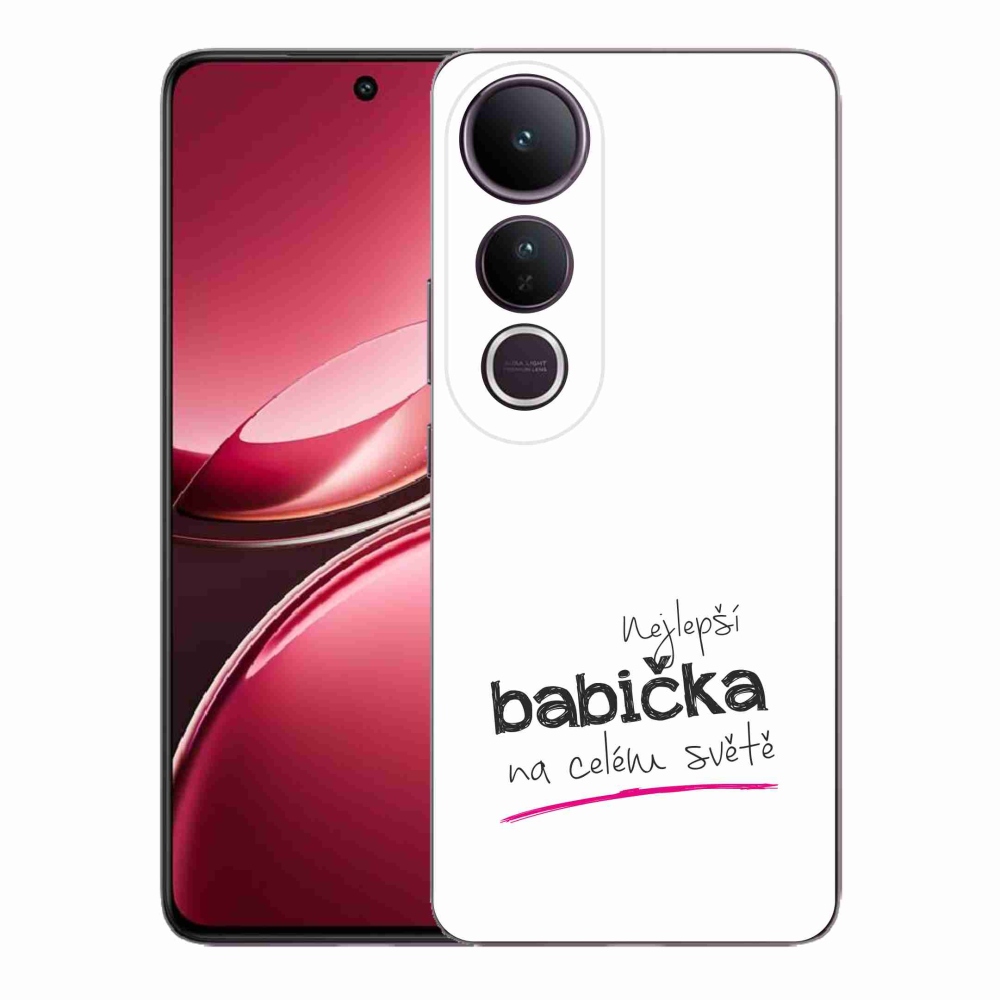 Gelový kryt mmCase na Vivo V50 Lite 4G/5G - nejlepší babička 4 bílé pozadí