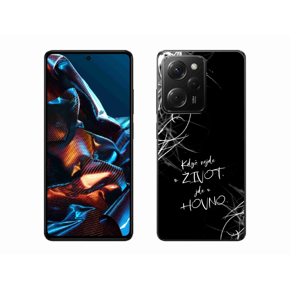 Gelový kryt mmCase na Xiaomi Poco X5 Pro 5G - vtipný text 16 černé pozadí