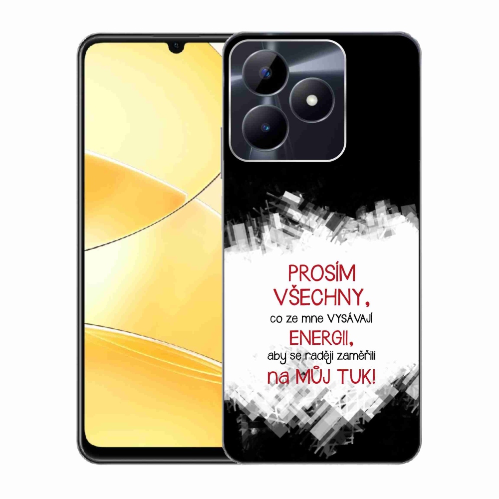 Gelový kryt mmCase na Realme C51/C53 - vtipný text 1 červený