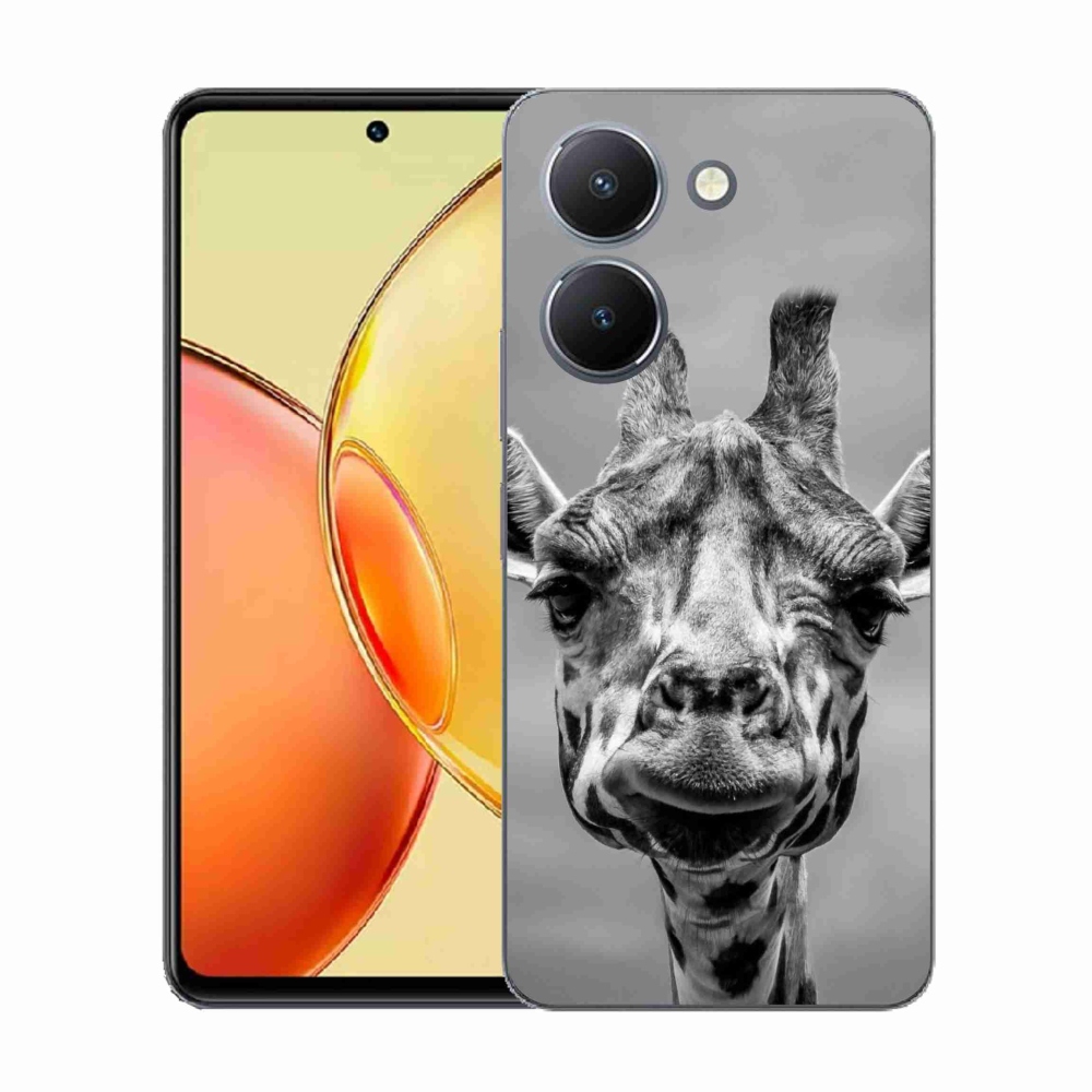 Gelový kryt mmCase na Vivo Y36 - černobílá žirafa
