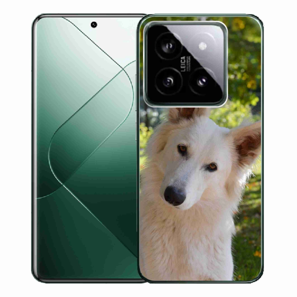 Gelový kryt mmCase na Xiaomi 14 Pro - bílý švýcarský ovčák 1