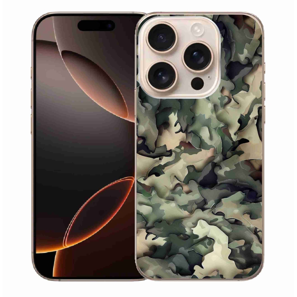 Gelový kryt mmCase na iPhone 16 Pro Max - maskáčový vzor 9
