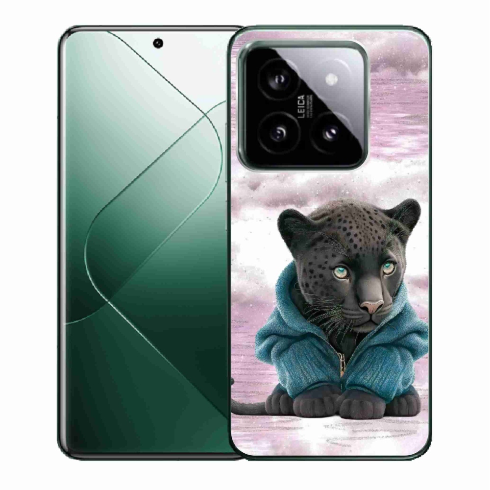Gelový kryt mmCase na Xiaomi 14 - černý panter ve svetru