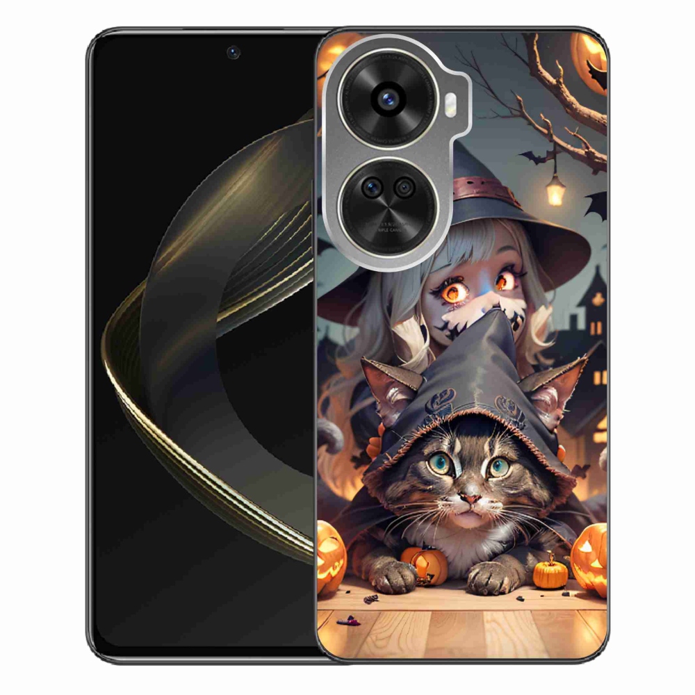 Gelový kryt mmCase na Huawei Nova 12 SE - čarodějnice s kočkou