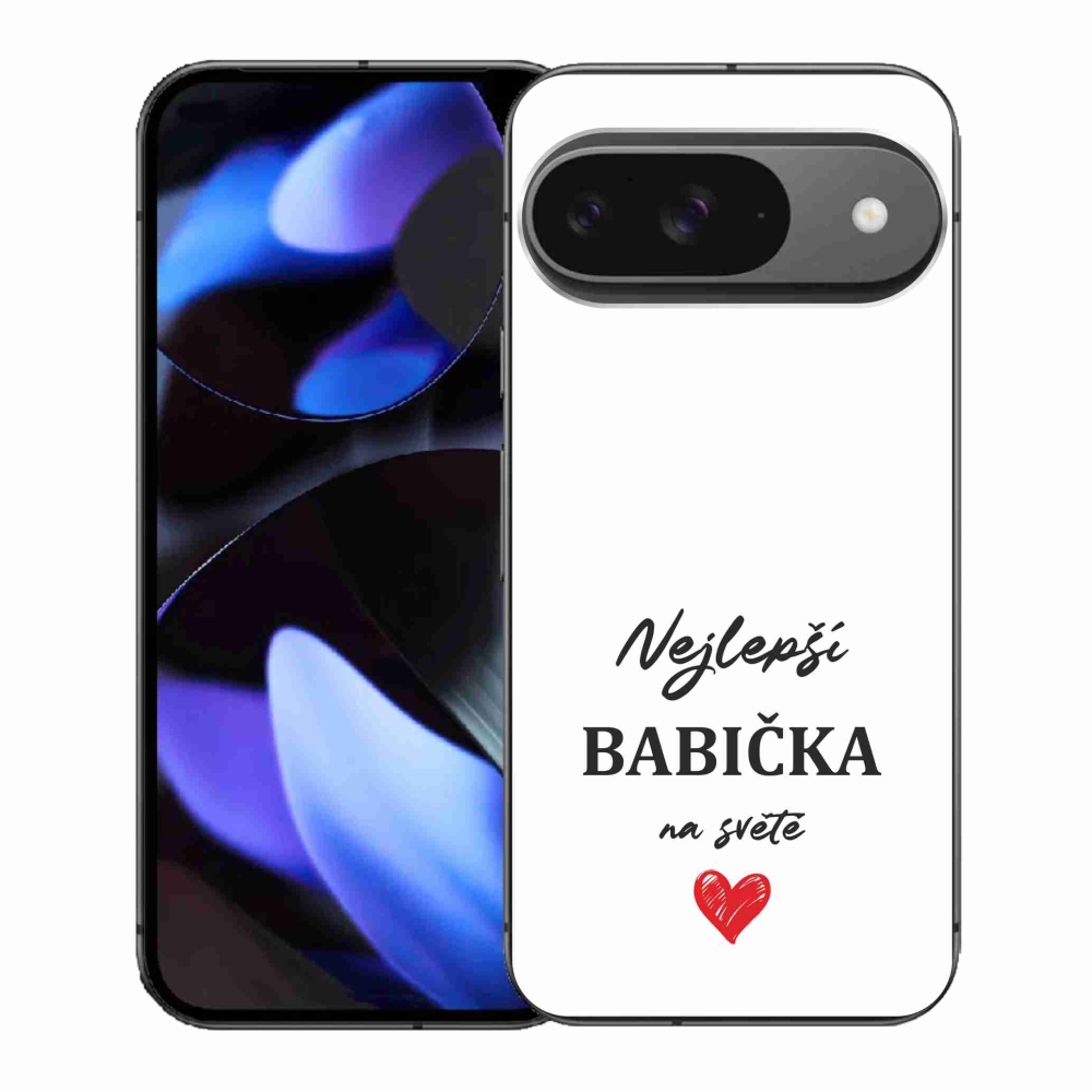 Gelový kryt mmCase na Google Pixel 9/9 Pro - nejlepší babička 1 bílé pozadí