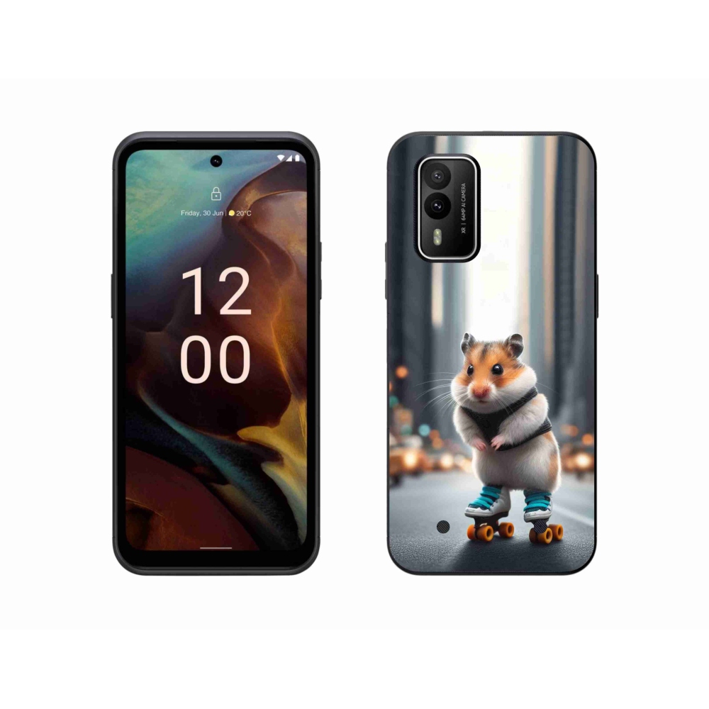 Gelový kryt mmCase na Nokia XR21 - křeček na bruslích