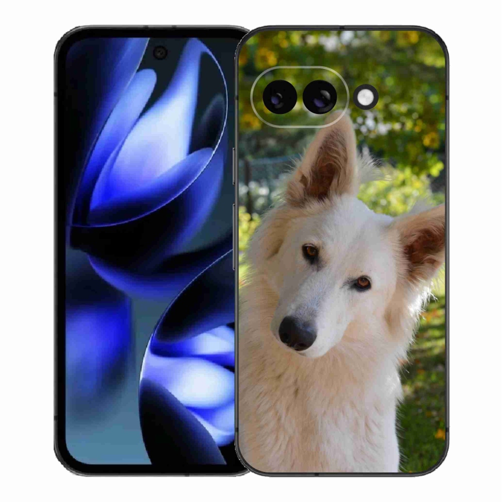 Gelový kryt mmCase na Google Pixel 9a - bílý švýcarský ovčák 1