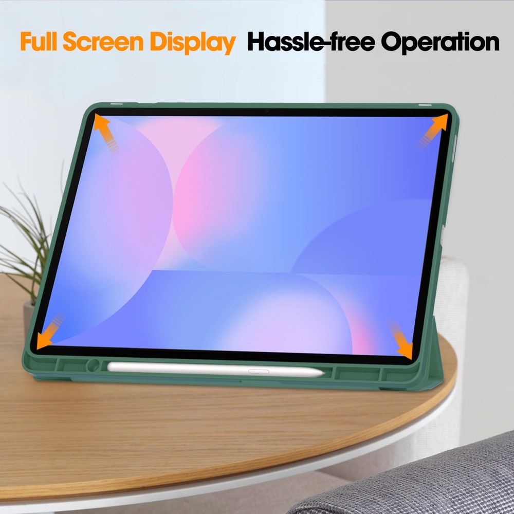 Cases chytré zavírací pouzdro na Samsung Galaxy Tab S10 FE+ - tmavězelené