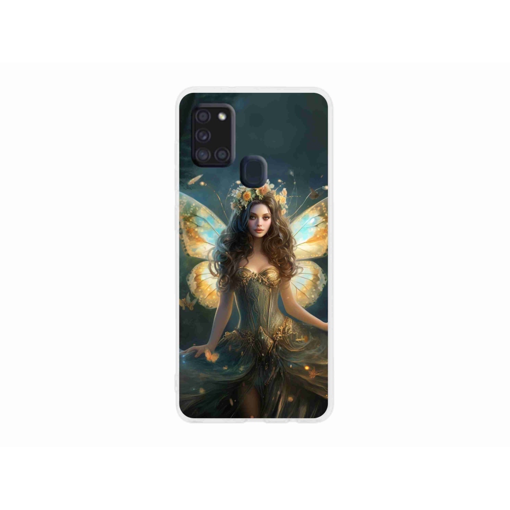 Gelový kryt mmCase na Samsung Galaxy A21s - motýlí žena