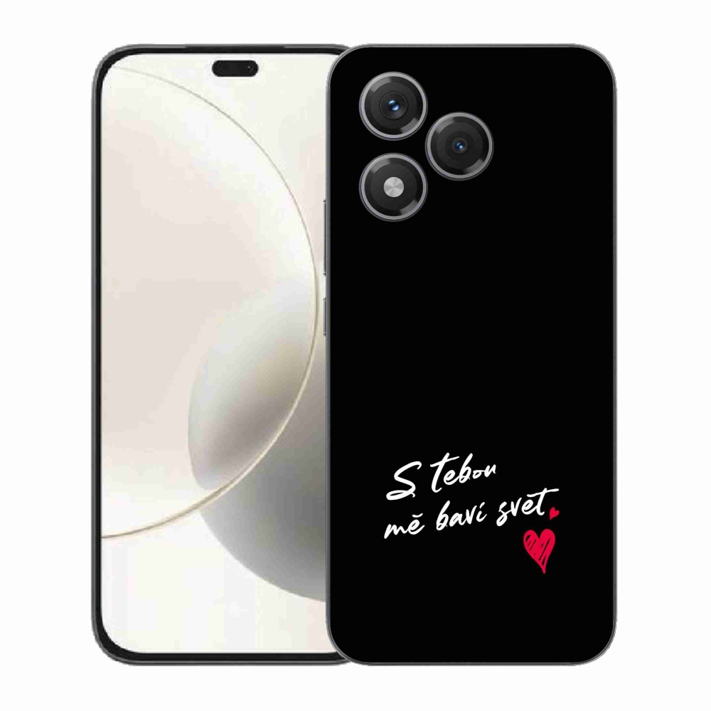 Gelový kryt mmCase na Honor 400 Lite - zamilovaný text 1 černé pozadí