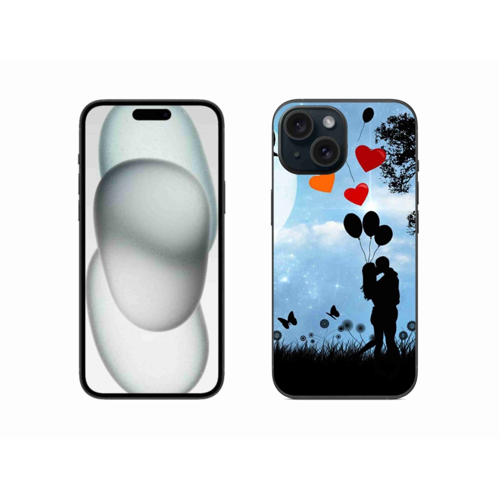 Gelový obal mmCase na iPhone 15 - zamilovaný pár