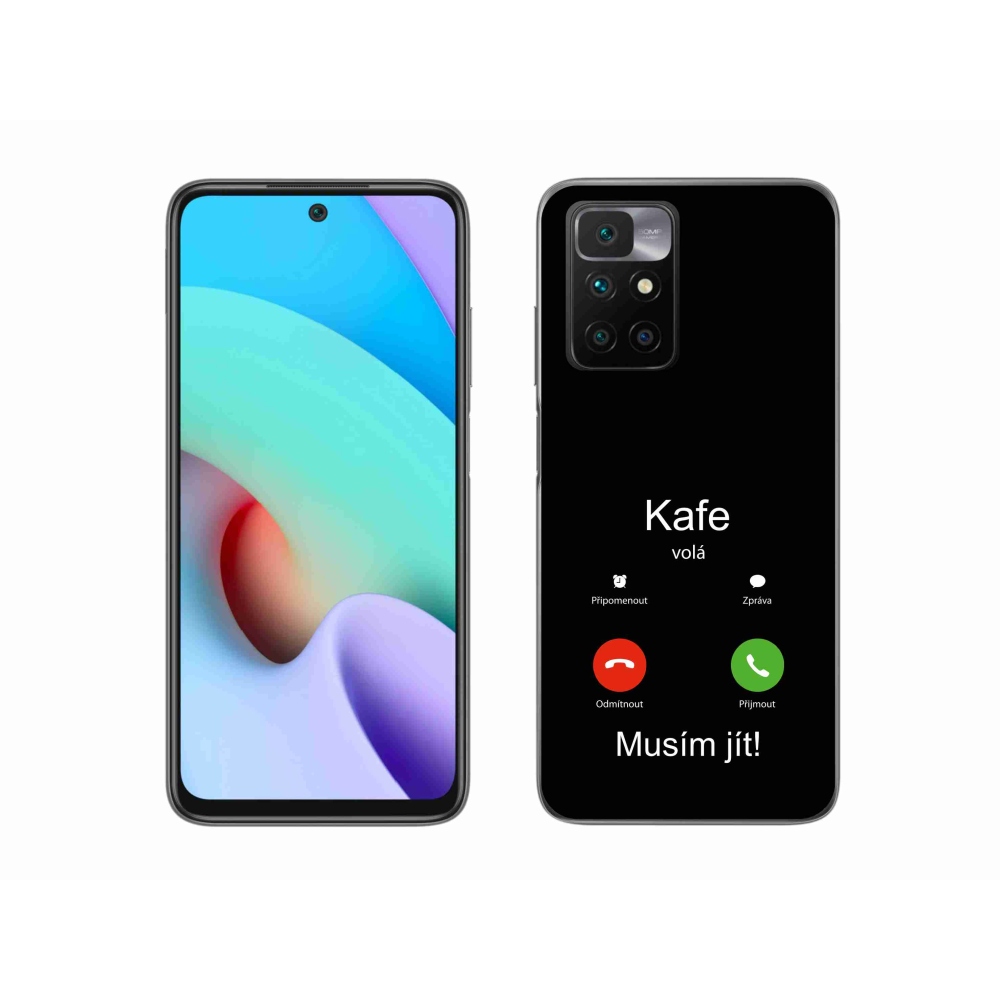 Gelový kryt mmCase na Xiaomi Redmi 10/Redmi 10 (2022) - kafe volá černé pozadí