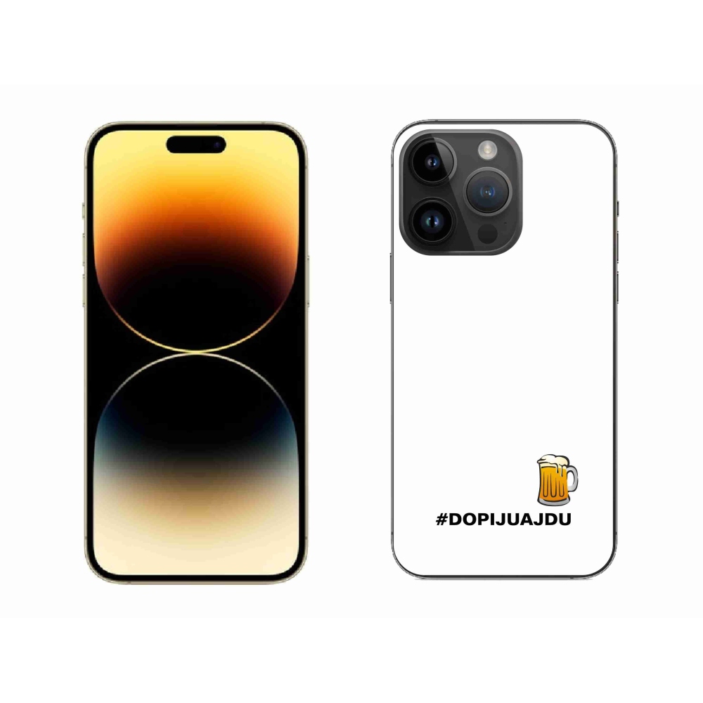 Gelový kryt mmCase na iPhone 14 Pro Max 6.7 - pivní motiv 1 bílé pozadí