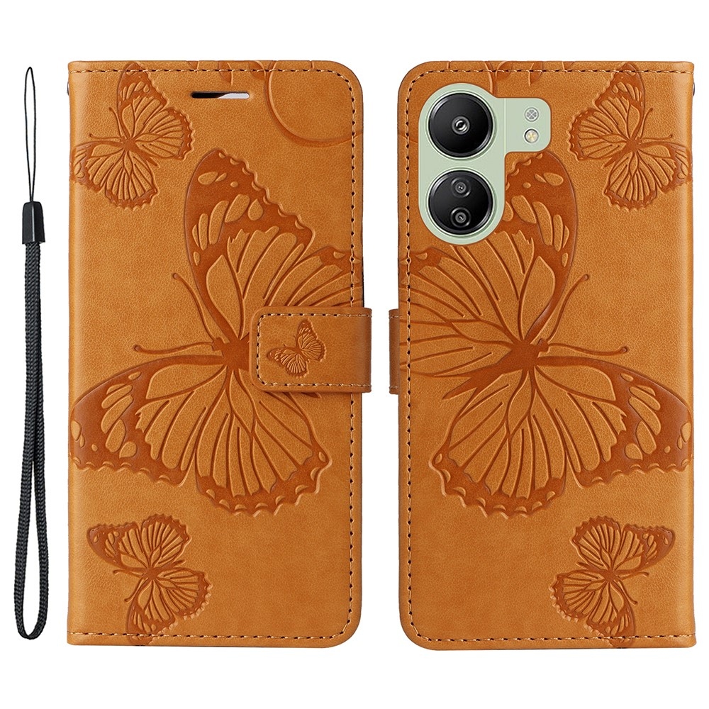 Big Butterfly knížkové pouzdro na Xiaomi Poco C65/Redmi 13C - žluté