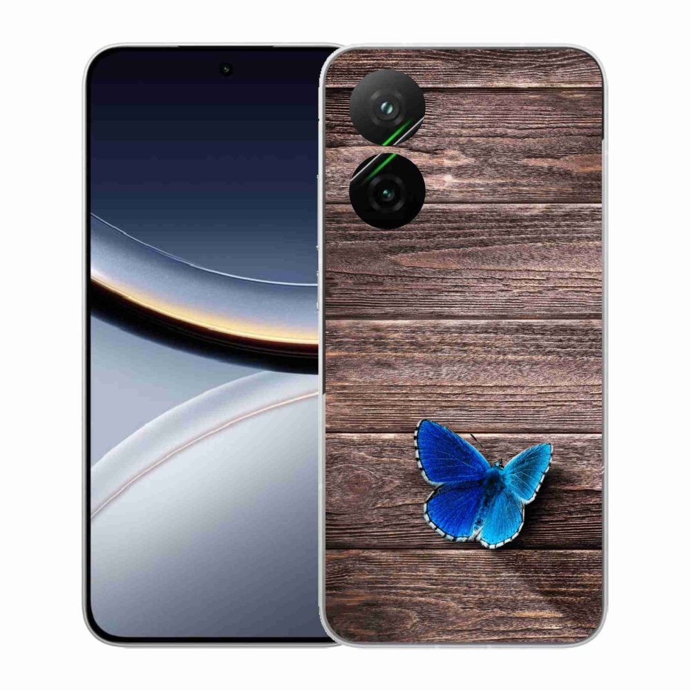 Gelový kryt mmCase na Xiaomi Poco F7 5G - modrý motýl 1