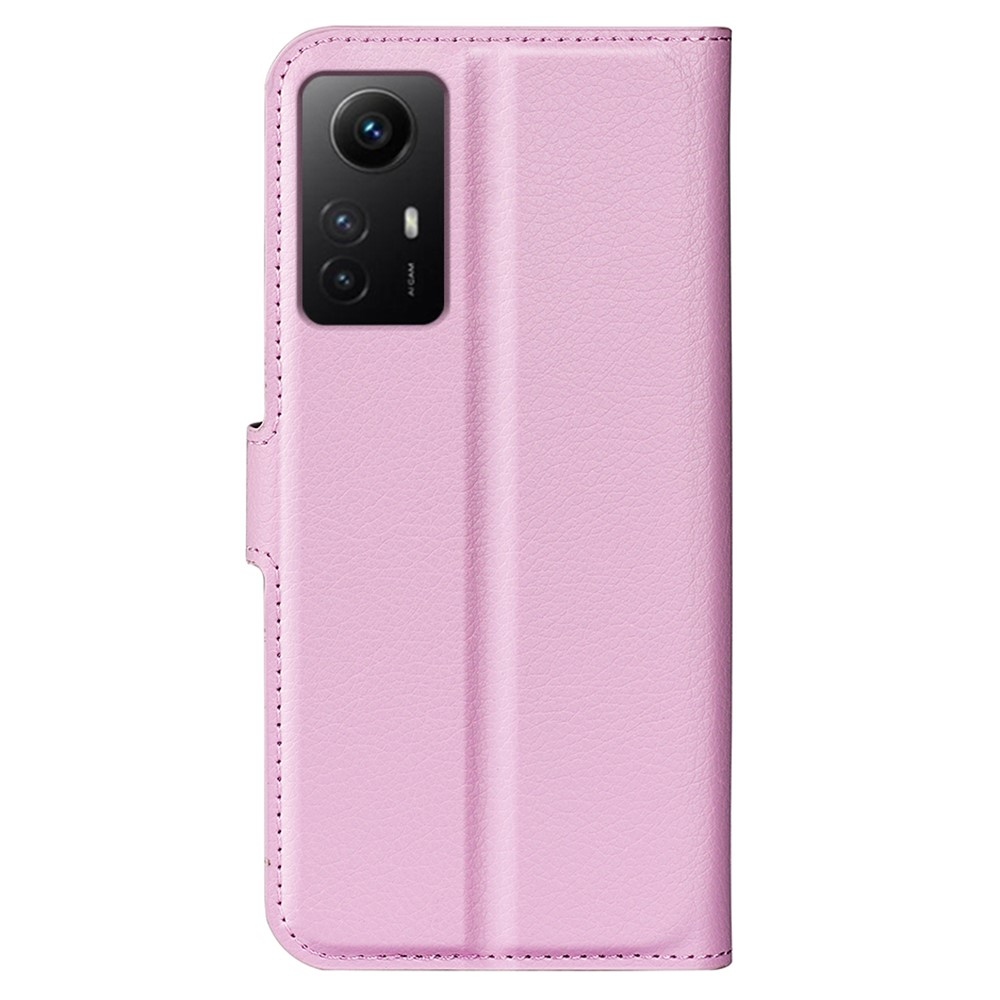 Litchi knížkové pouzdro na Xiaomi Redmi Note 12S - růžové