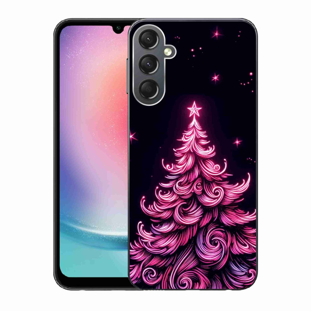 Gelový kryt mmCase na Samsung Galaxy A24 - neonový vánoční stromek 2