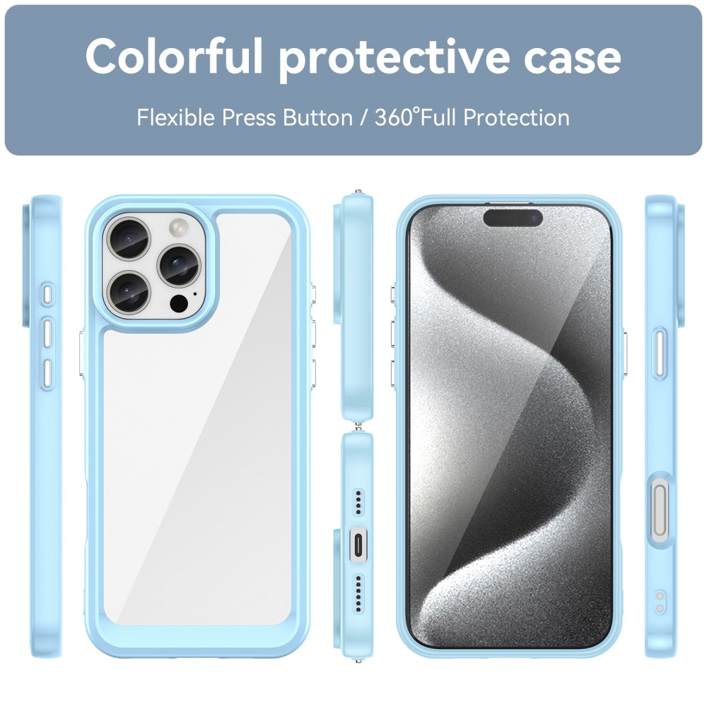 Gelový obal s pevnými zády na iPhone 16 Pro Max - modrý