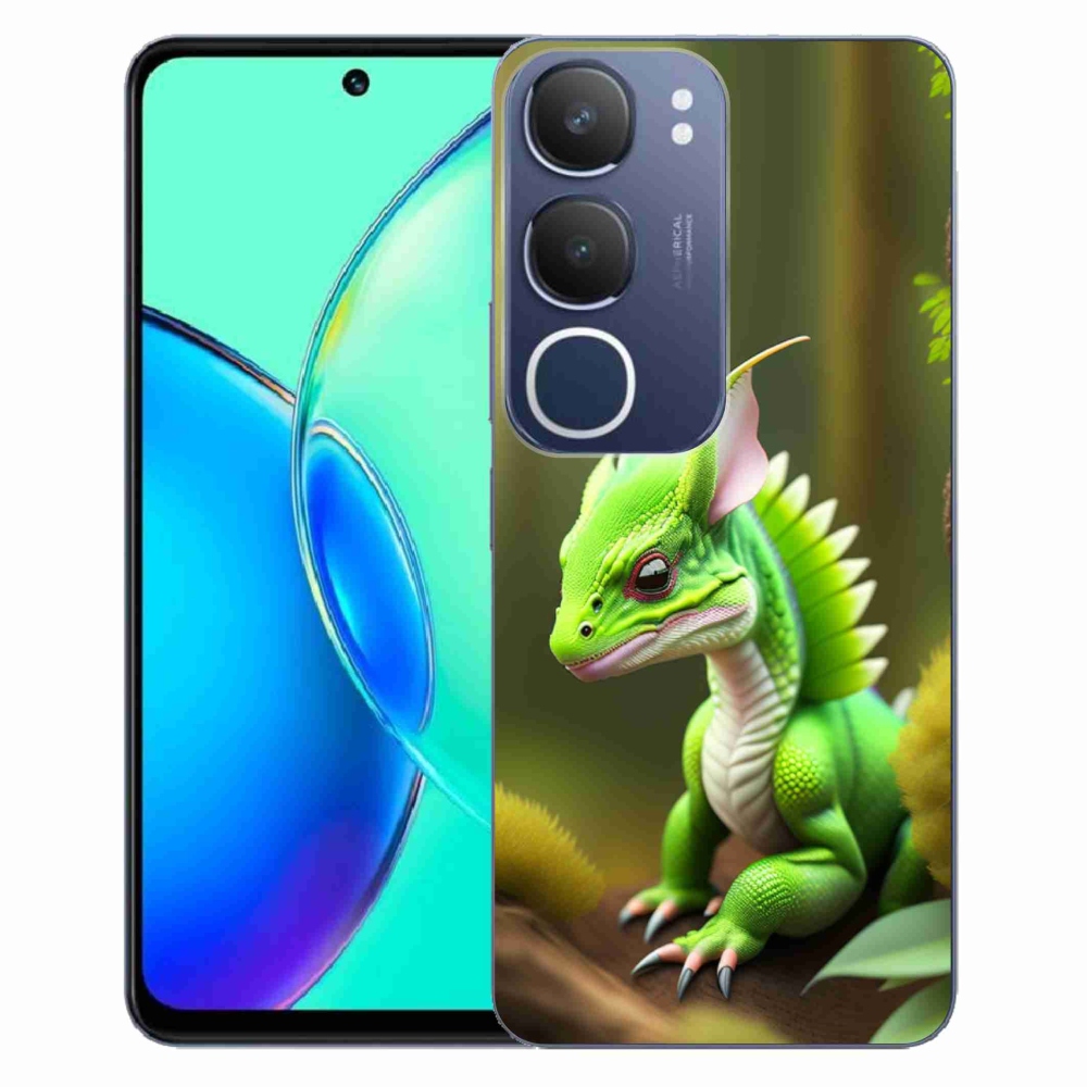 Gelový kryt mmCase na Vivo Y19s - zelený dráček