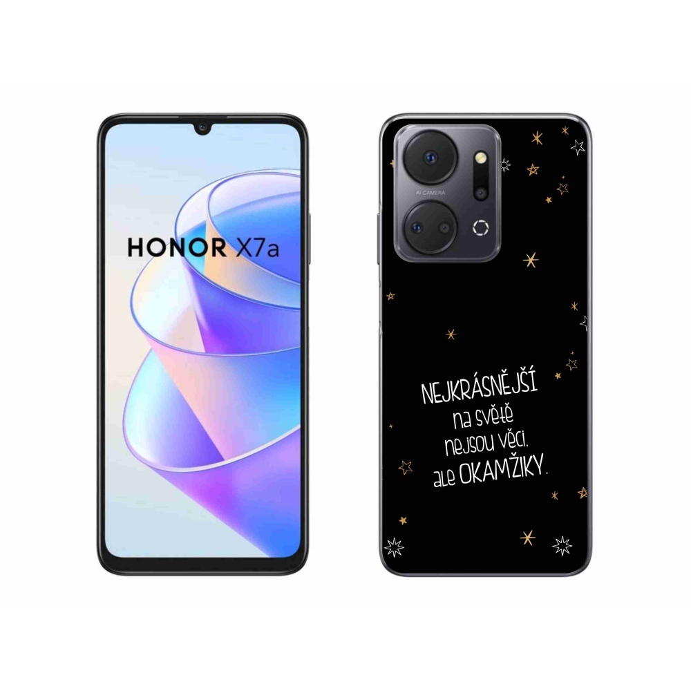 Gelový kryt mmCase na Honor X7a - citát 4 černé pozadí