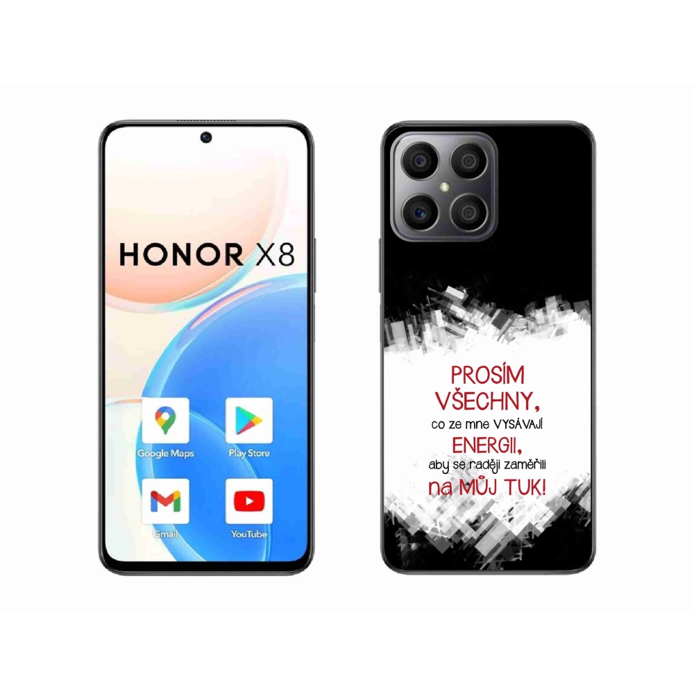Gelový kryt mmCase na Honor X8 4G - vtipný text 1 červený