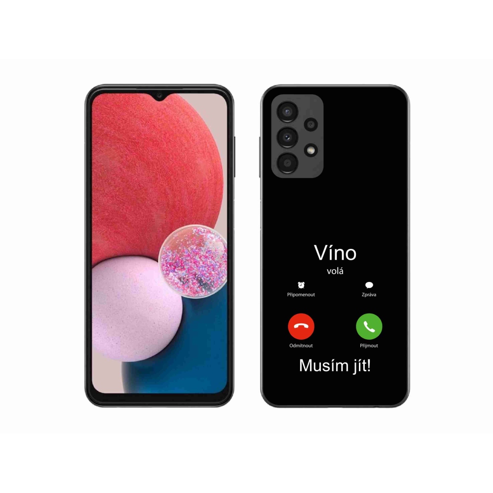 Gelový kryt mmCase na Samsung Galaxy A13 4G - víno volá černé pozadí