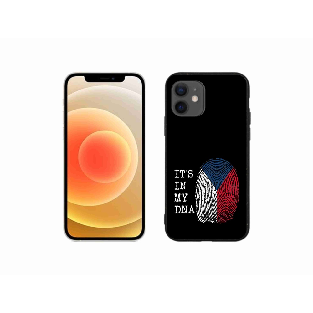 Gelový kryt mmCase na iPhone 12 mini - vlajka otisk prstu černé pozadí