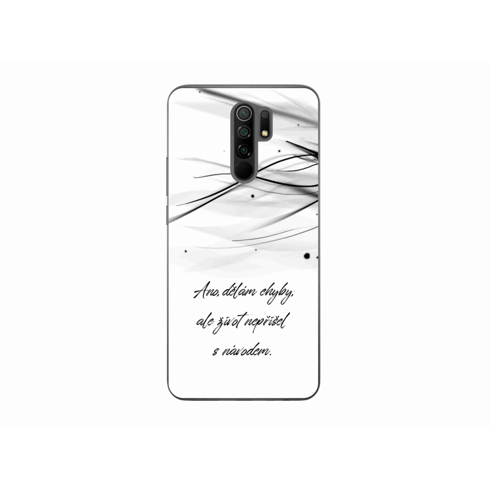 Gelový kryt mmCase na Xiaomi Redmi 9 - citát bílé pozadí