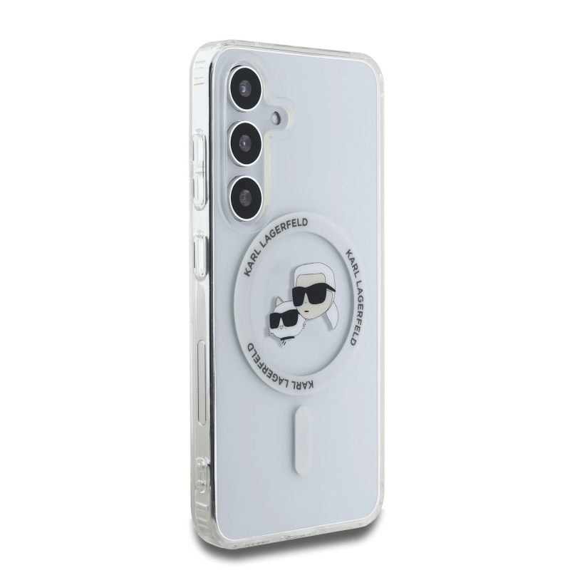 Karl Lagerfeld IML K&CH Heads MagSafe Zadní Kryt pro Samsung Galaxy S25+ Transparent