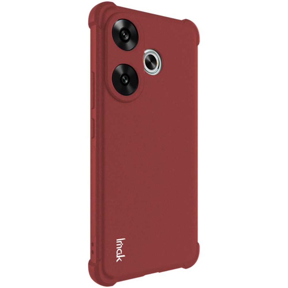 IMK matný gelový obal s vyztuženými rohy na Xiaomi Poco F6 - červený