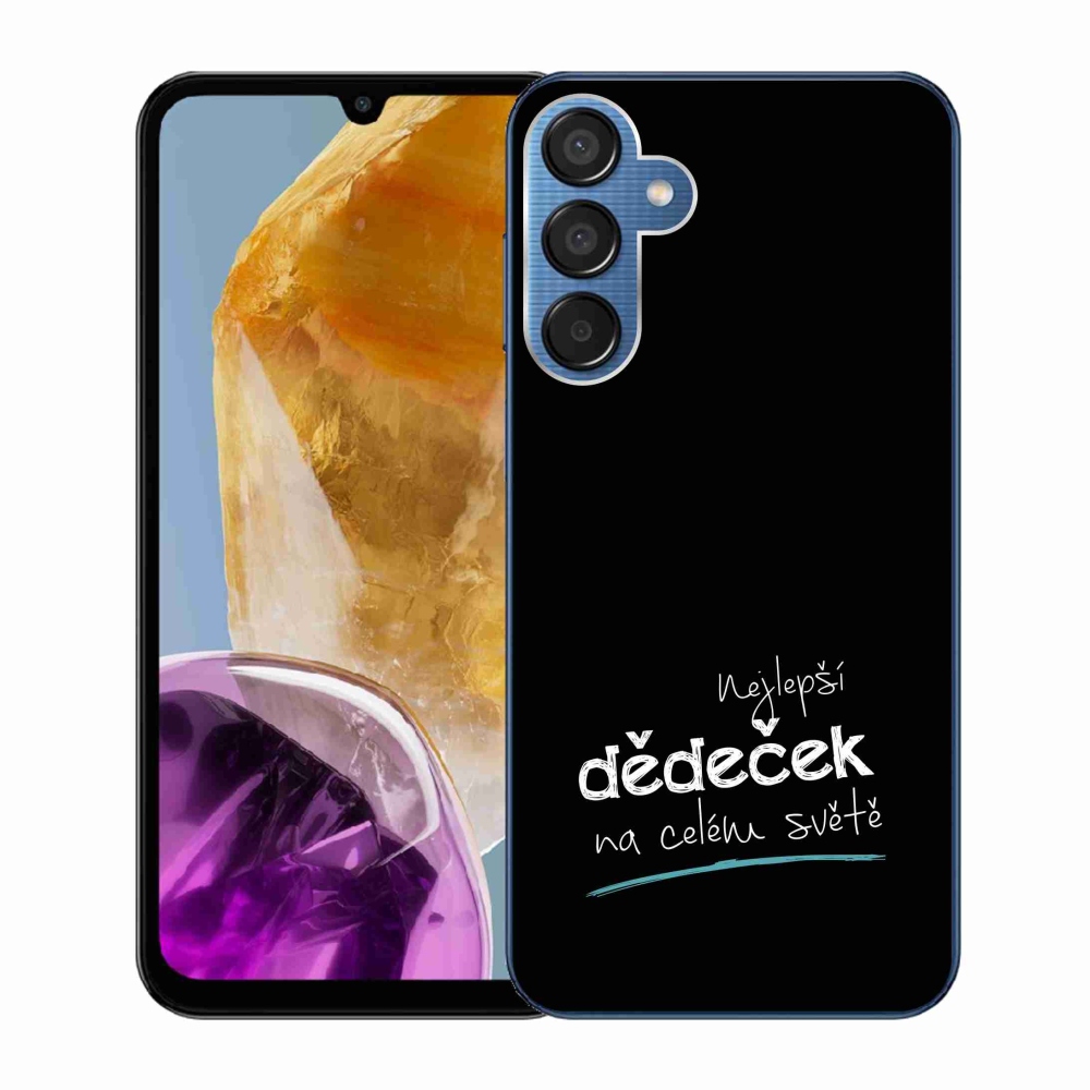Gelový kryt mmCase na Samsung Galaxy M15 5G - nejlepší dědeček 3 černé pozadí