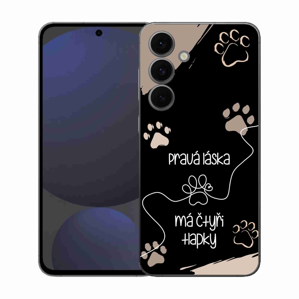 Gelový kryt mmCase na Samsung Galaxy S25 FE - psí motiv 1 černé pozadí