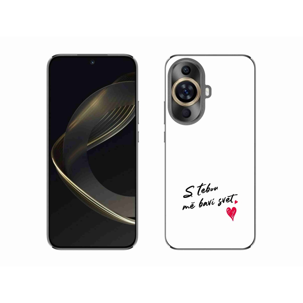 Gelový kryt mmCase na Huawei Nova 11 - zamilovaný text 1 bílé pozadí