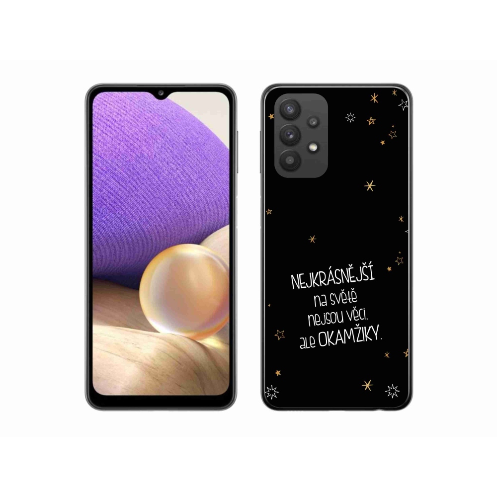 Gelový kryt mmCase na Samsung Galaxy A32 5G - citát 4 černé pozadí