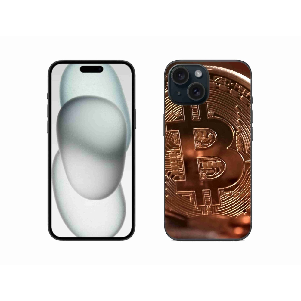 Gelový kryt mmCase na iPhone 15 - bitcoin
